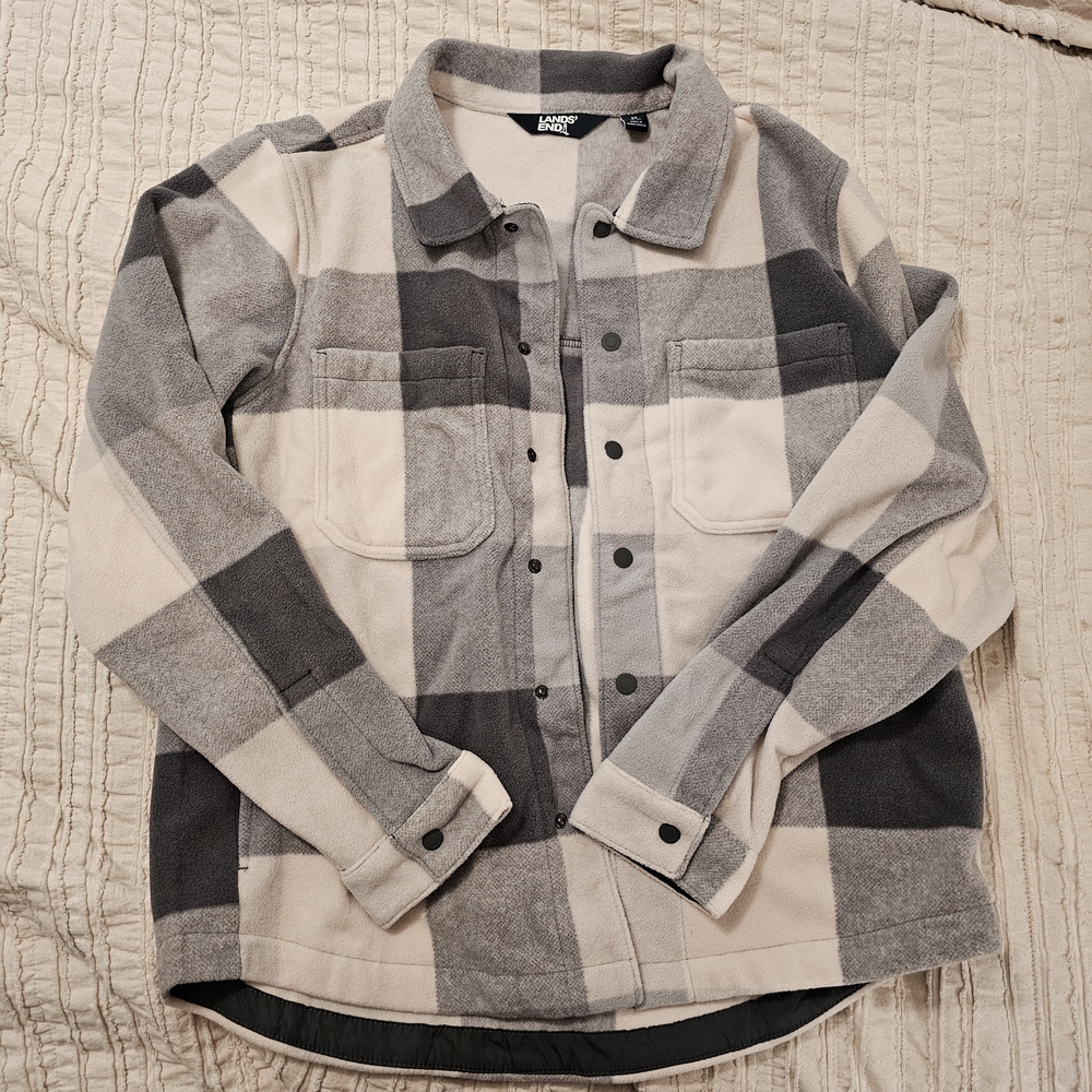 Lands' End Men's Anywhere Fleece Shirt Jacket Size Medium